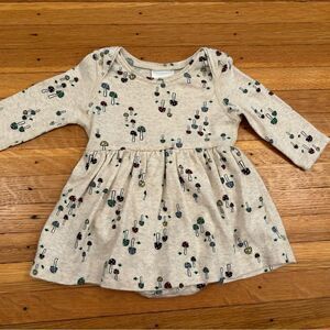 Hanna Andersson Cream Dress with Multicolor Mushroom Print